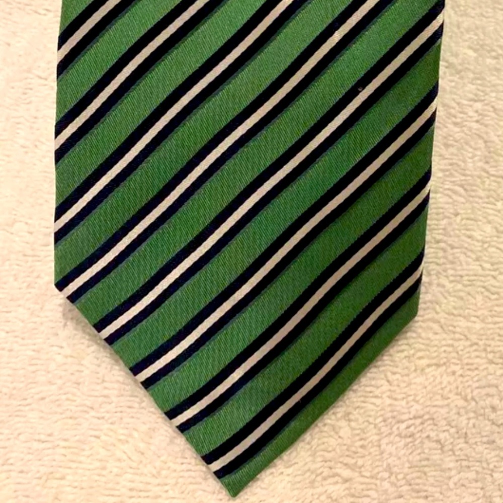 New Stafford Green Striped 100% Silk Necktie